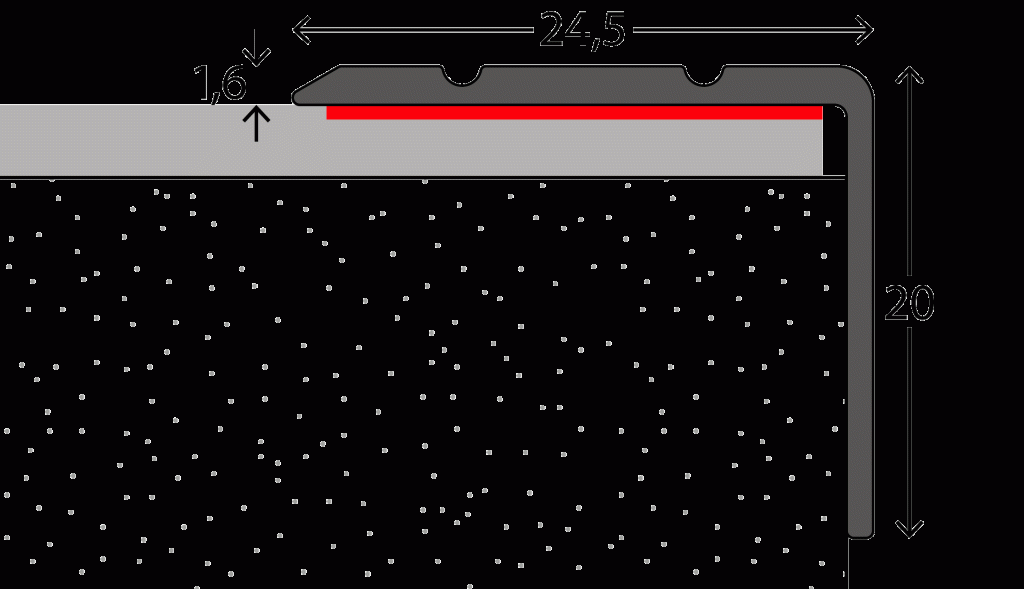 Hoekstrip 25x20 Zilver ZKL 100cm Retail VPE - nr. 162 1621411100