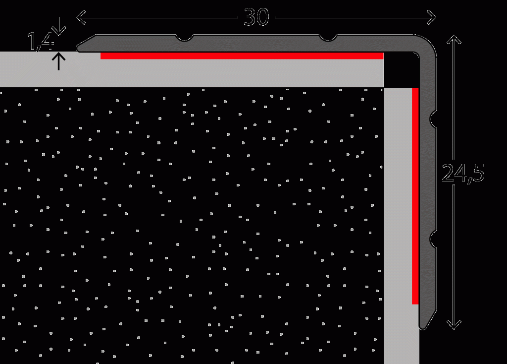 Hoekstrip 30x24,5 Zwart ZKL 10x300cm - nr. 168 1681432300