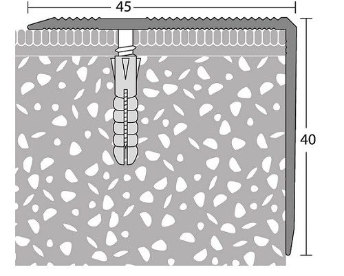 Hoekstrip Fijne Ribbel nr. Zilver 45x40mm 10x250cm - nr. 294 2941311250
