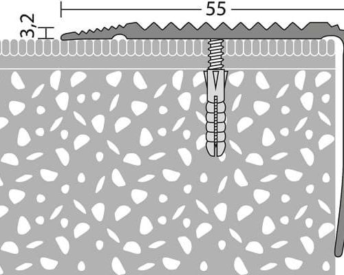 Hoekstrip Ribbel Zilver 55x44 10x250cm - nr. 172 1721311250