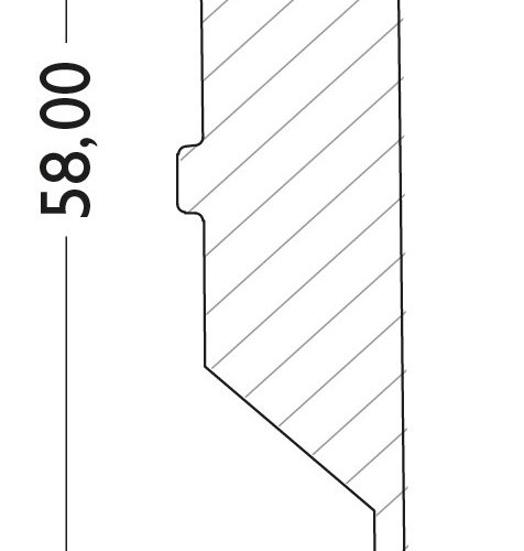 JOKA Plint 14x58 mm AQUA CUBE Profiel #431 met Hotcoating DL818 2,4mtr