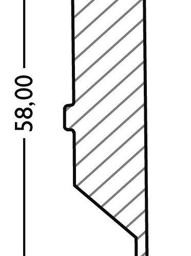 JOKA Plint 14x58 mm AQUA CUBE Profiel #431 XP met Hotcoating DL450 2,4mtr
