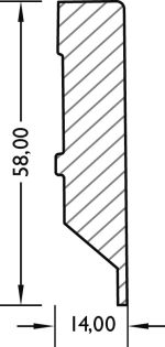 JOKA Plint 14x58 mm AQUA CUBE Profiel #431 XP met Hotcoating DL661 2,4mtr