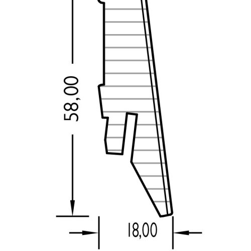 Joka Plint 18x58mm Folie Fo Profiel 660 Fo8860 Fo Fl885 2400x18x58mm