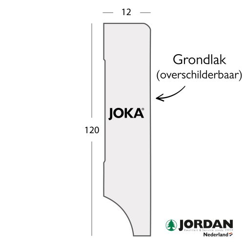 MDF JK NL Plint V313 12x120x2440mm Grondlak Wit 5stf=12,2mtr
