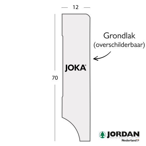 MDF JK NL Plint V313 12x70x2440mm Grondlak Wit 10stf=24,4mtr