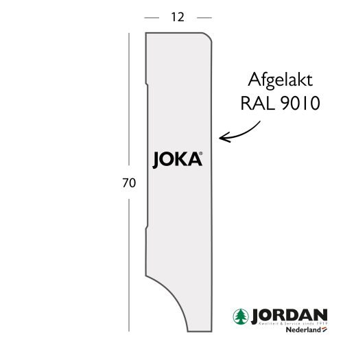 MDF JK NL Plint V313 12x70x2440mm RAL 9010 10stf=24,4mtr
