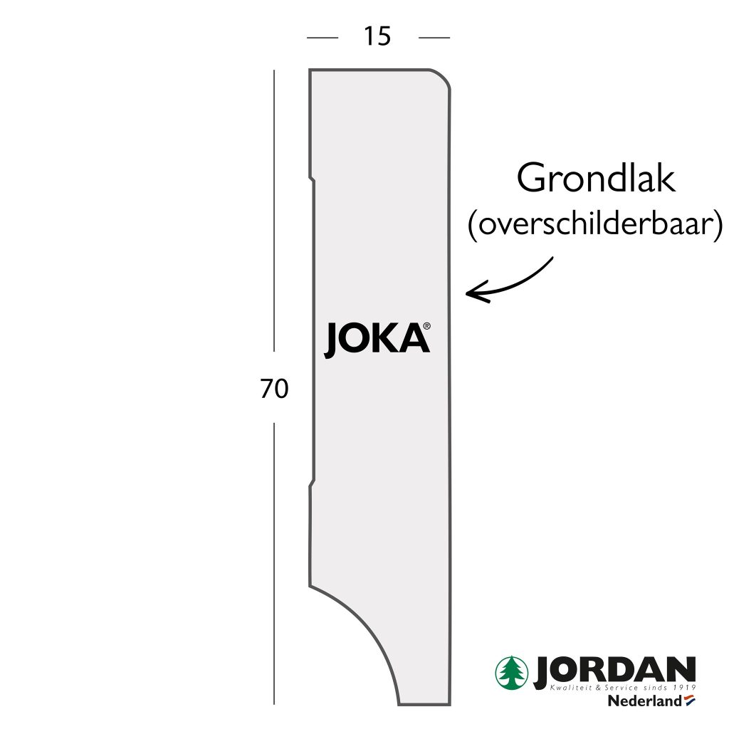 MDF JK NL Plint V313 15x70x2440mm Grondlak Wit 5stf=12,2mtr