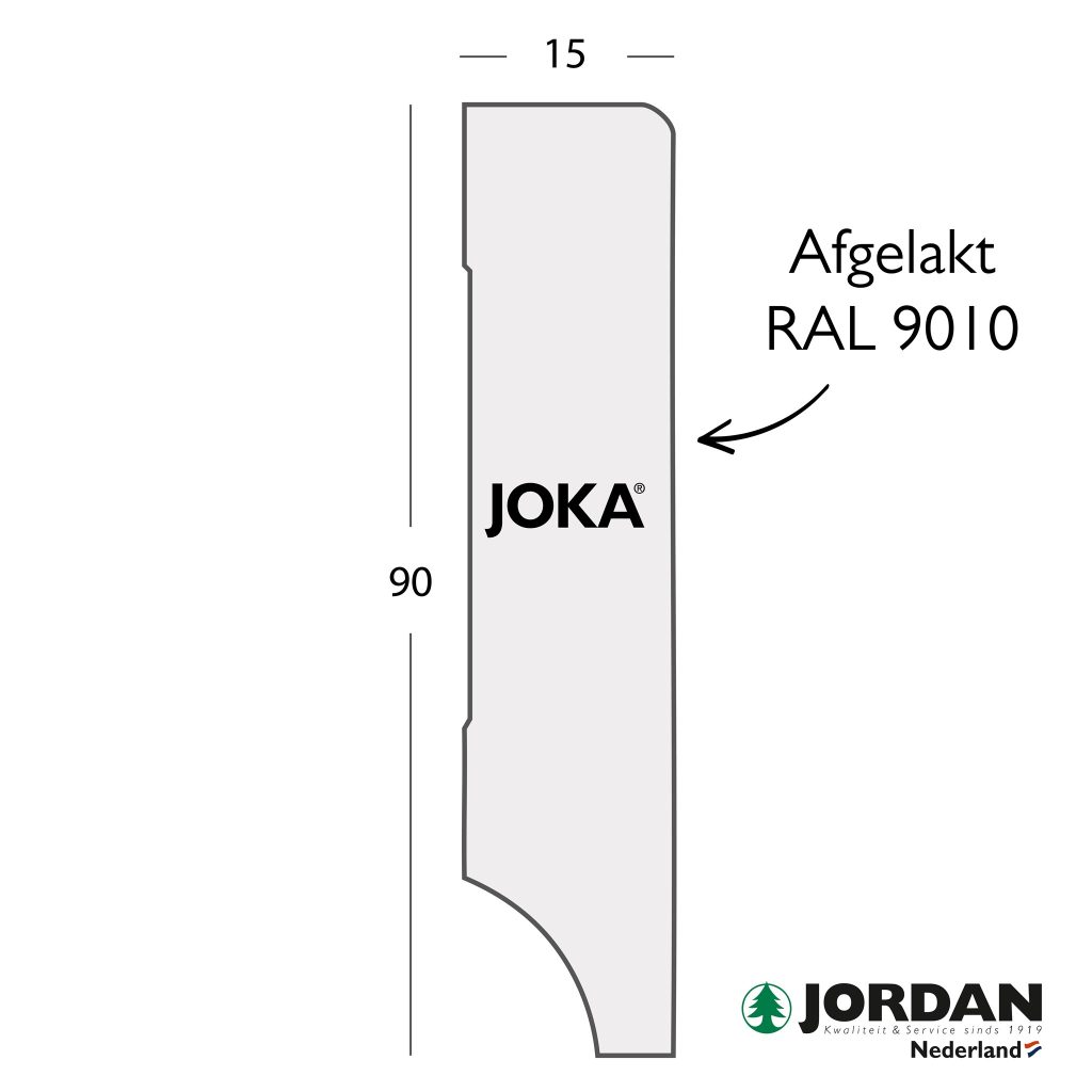 MDF JK NL Plint V313 15x90x2440mm RAL 9010 5stf=12,2mtr