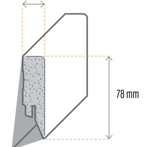 MDF plint 16x78x2500 grondeerfolie wit Recht 5staaf (250) UITLOPEND