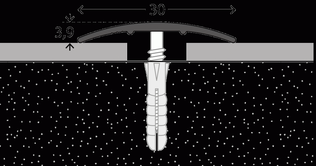 Naadstrip 30mm Zilver 270cm Schroef 10stf - nr. 130 voorgeboord 1302111270