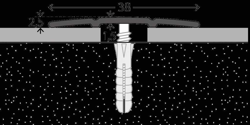 Naadstrip 38mm Edelstaal-Mat Schroef 10x300cm - nr. 132 1321114300