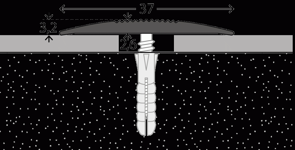 Naadstrip 38mm Zilver schroef Fijne Rib 10x270cm - nr. 139 1392111270