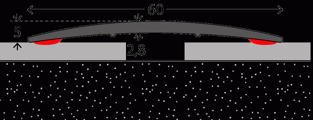 Naadstrip 60mm Edelstaal Mat ZKL 270cm 10stf - nr. 134 1342414270