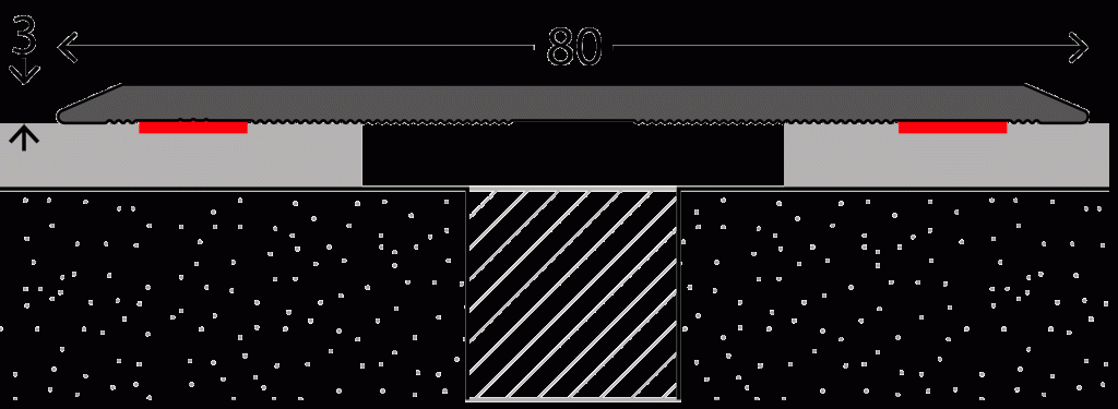 Naadstrip 80mm drempel Edelstaal mat ZKL 270cm 10stf - nr. 117 1172414270