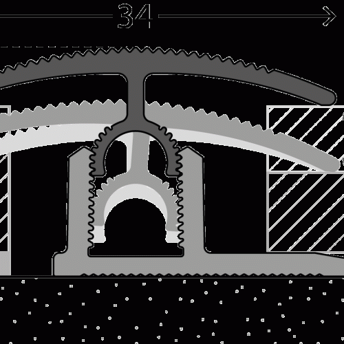 Overgangsprofiel 34mm Alum. 7-15mm 270cm - nr. 300 3002011270