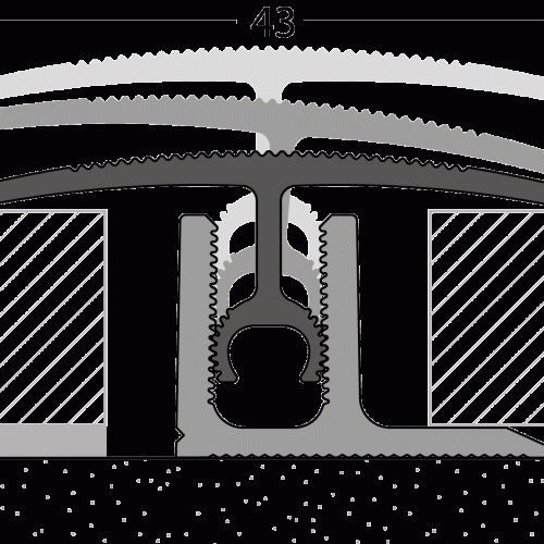 Overgangsprofiel 43mm Alum. 16-23, 5mm 270cm - nr. 302 3022011270