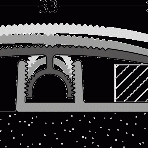 Overgangsprofiel Junior 33mm Edelstaal-Mat 6-12mm 270cm - nr. 316 3162014270