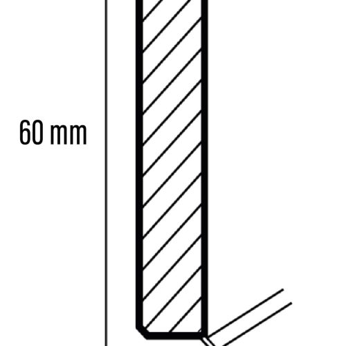 Plint MDF Cubu Flex Life 60 Recht kl. 1013 Parelwit 12,6mmx60mm 10x250cm