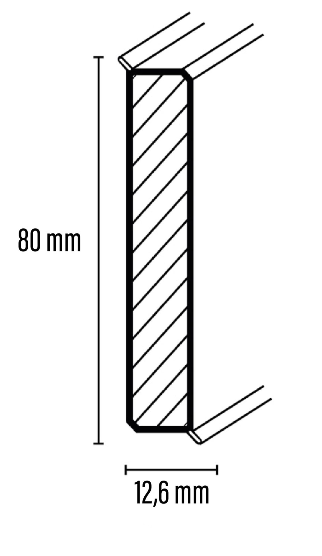 Plint MDF Cubu Flex Life 80 Recht kl. 1144 Zwart 12,6mmx80mm 10x250cm