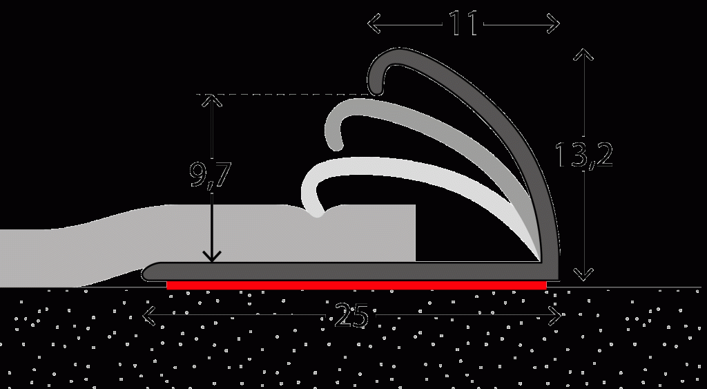 Tapijtafsluitrand ZKL. 25mm Brons 270cm 10stf - nr. 140 1402412270