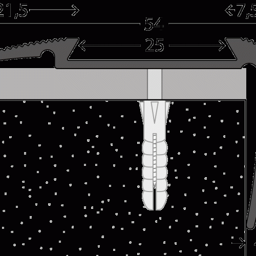 Trapkant Zilver z. inleg 54 x 27 aflopend 300cm - nr. 193 1931311300