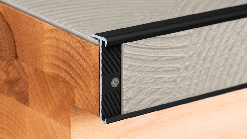 Trapkantprofiel PVC 2 - 3 mm Zwart Zijdeglans (9005) 10x300cm - nr. 271 2716332300