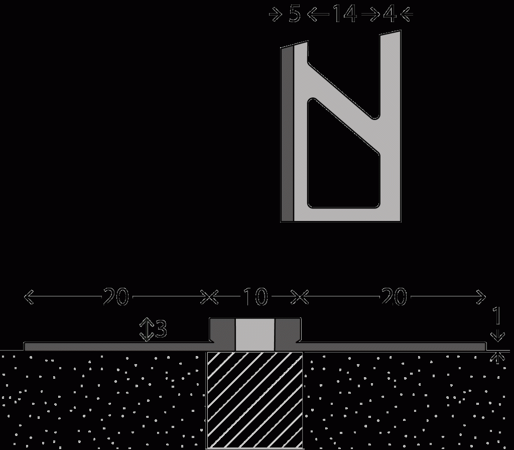 Voeg-/Dilatatieprofiel Aluminium 3 mm Grijs 300cm nr. 770 7702542300