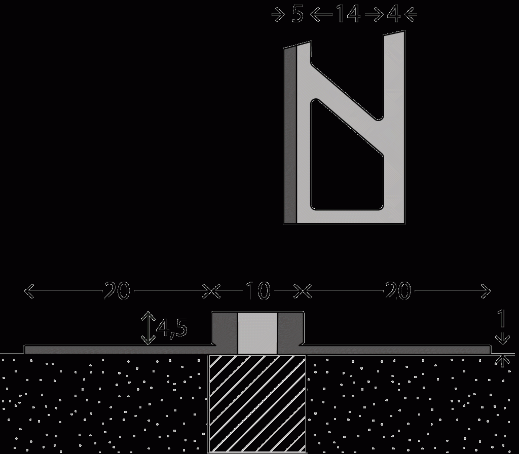 Voeg-/Dilatatieprofiel Aluminium 4,5 mm Zwart 300cm nr. 771 7712532300