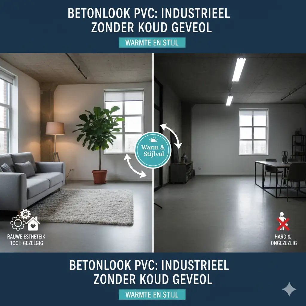Betonlook PVC: industrieel zonder koud gevoel
