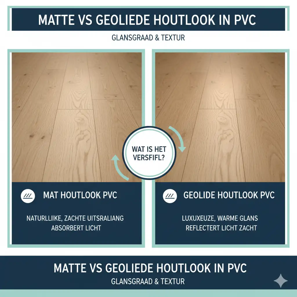 Matte vs geoliede houtlook in PVC