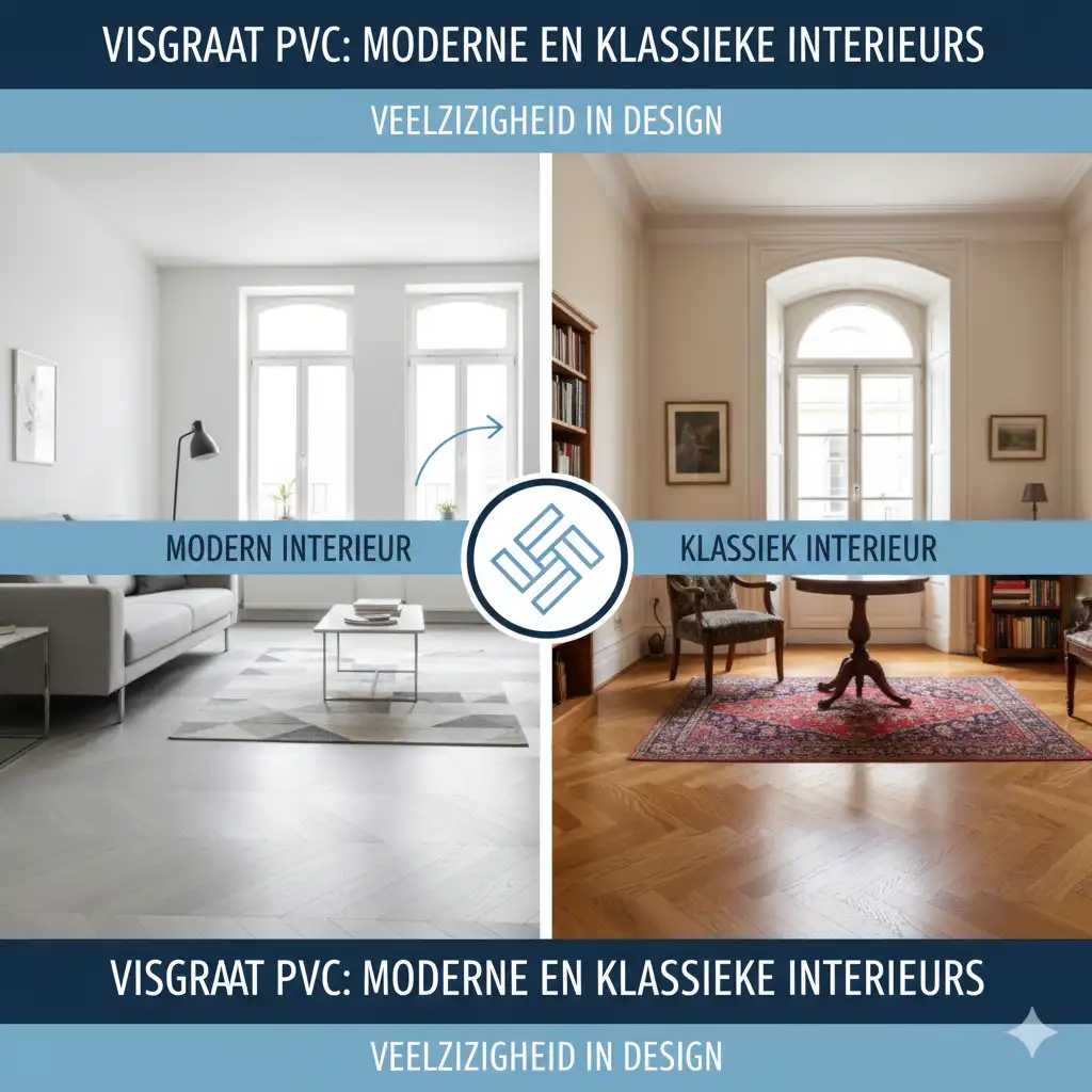 Visgraat PVC: moderne en klassieke interieurs