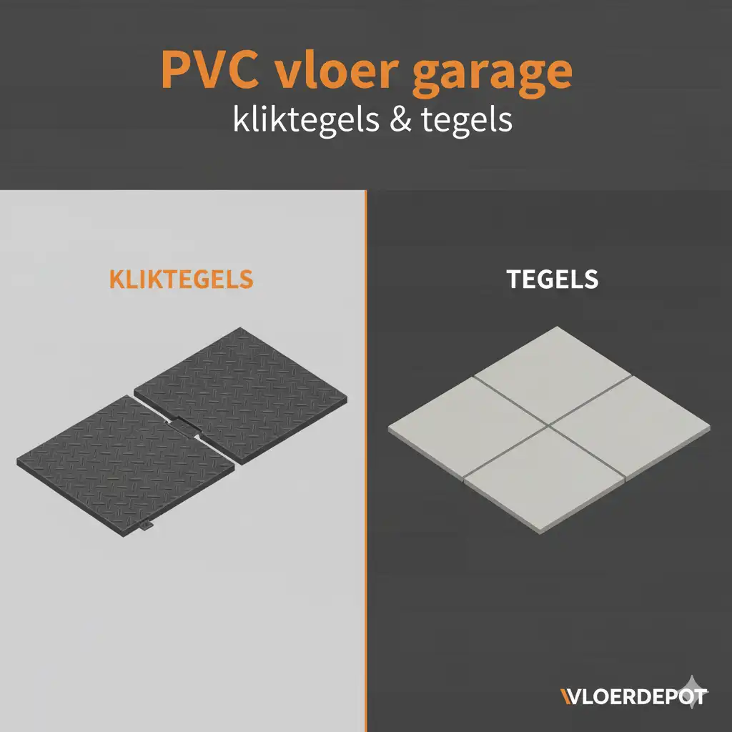 PVC vloer garage: kliktegels & tegels